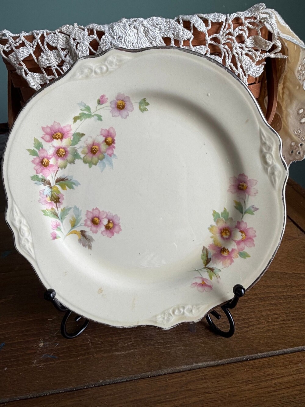 #13 1966 Homer Laughlin Virginia Rose plate call out